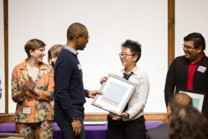 Student receiving award at Holobaugh Honors Ceremony