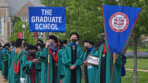 Graduate students at Commencement