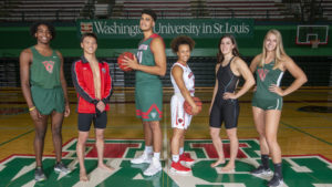 group of WashU student athletes from different sports