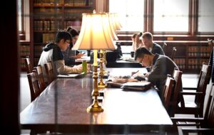 Students study in Law Library