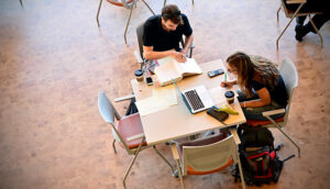 students studying in Hillman Hall